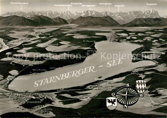 Starnbergersee Panoramakarte