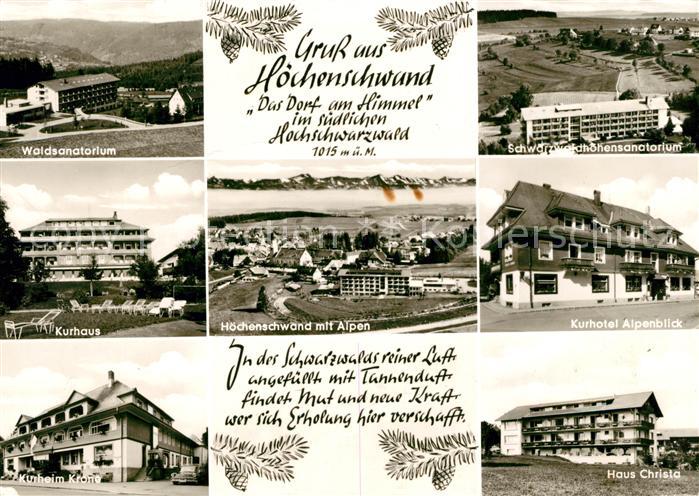 Hoechenschwand Schwarzwald BW Waldsanatorium Kurhaus Kurheim Krone Kurhotel Alpe