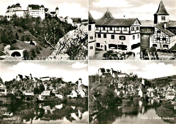 Harburg Schwaben Burg Schlosshof Fallgitter Schloss Stadt