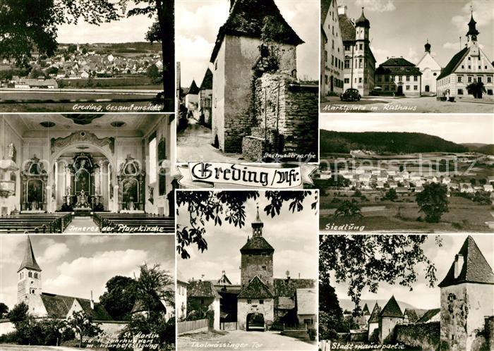 Greding Panorama Rathaus Marktplatz Pfarrkirche Stadtmauer