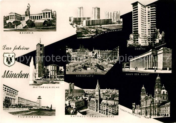 Muenchen Bavaria Matthaeuskirche Flughafen Karlsplatz Rathaus Frauenkirche