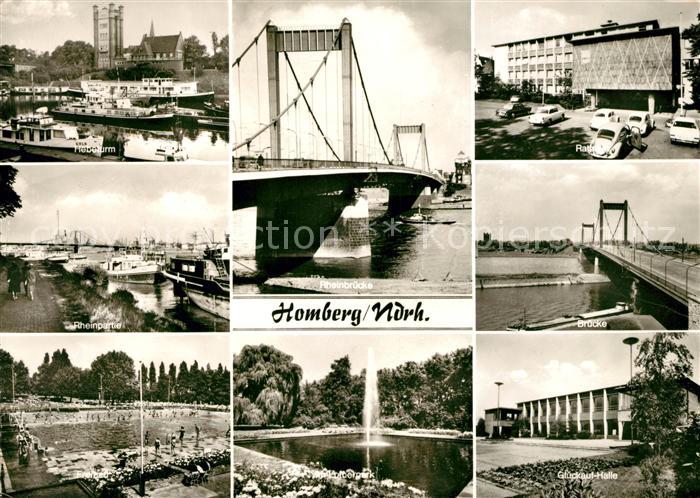 Homberg Niederrhein Hebeturm Bruecke Rathaus Glueckauf Halle