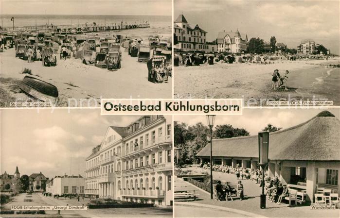 Kuehlungsborn Ostseebad Strand Seebruecke FDGB Erholungsheime Wandelhalle