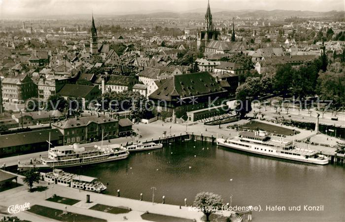 Konstanz Bodensee Fliegeraufnahme Hafen Konzil