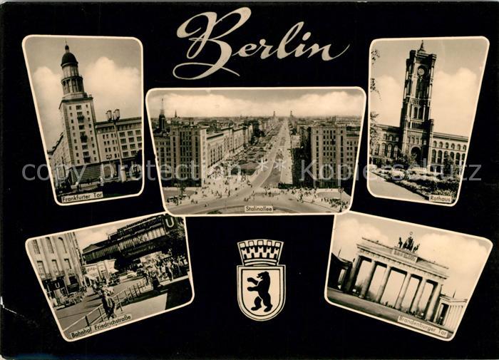 BERLIN CITY Frankfurter Tor Stalinallee Rathaus Bahnhof Friedrichstrasse