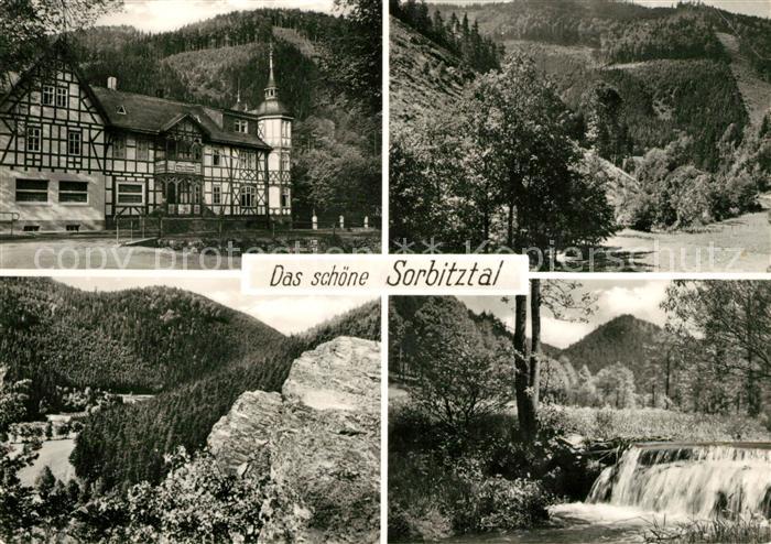 Sitzendorf Thueringen Sorbitztal Fachwerkhaeuser Stauwehr