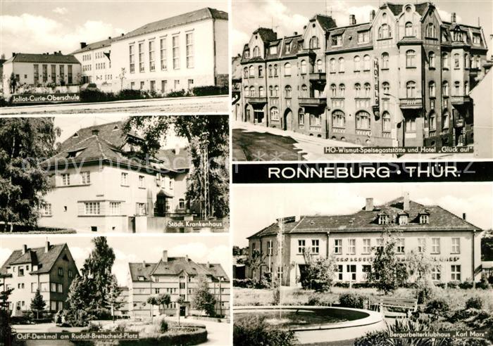 Ronneburg Thueringen Joliot Curie Oberschule HO Wismut Speisegaststaette OdF Den