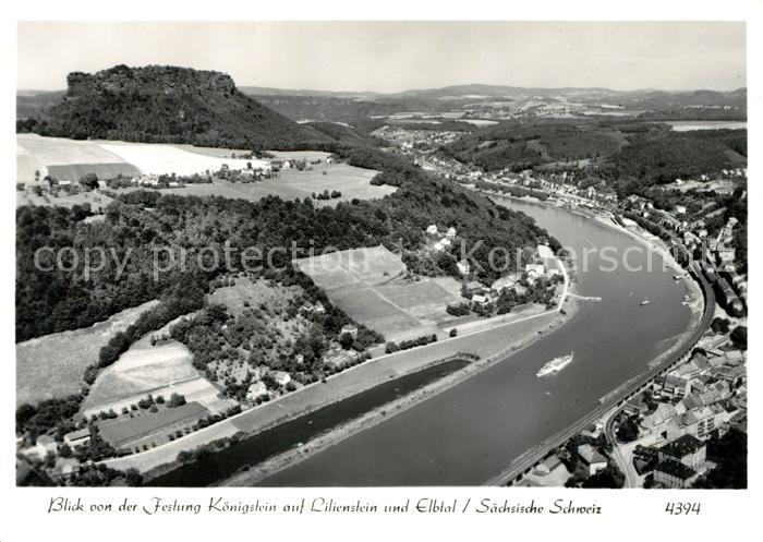 Elbtal Dresden Blickvon Festung Koenigstein Lilienstein Panorama