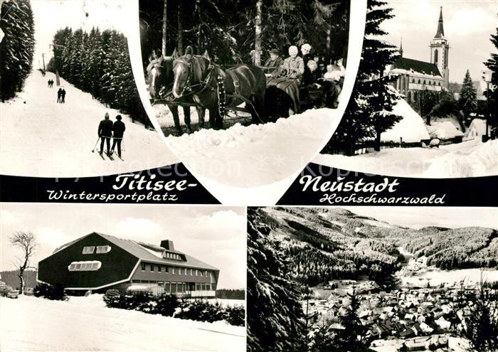 Titisee-Neustadt Wintersportplatz Silift Kirche Panorama
