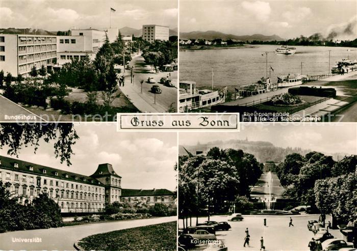 Bonn Rhein Bundeshaus Rheinpromenade Siebengebirge Universitaet Kaiserpfalz