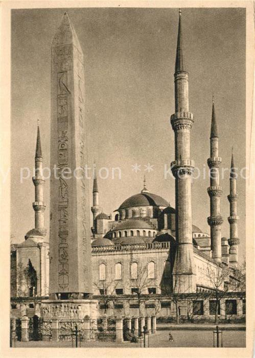Konstantinopel Konstantinople Obelisk des Theodosius und Moschee Sultan Achmeds