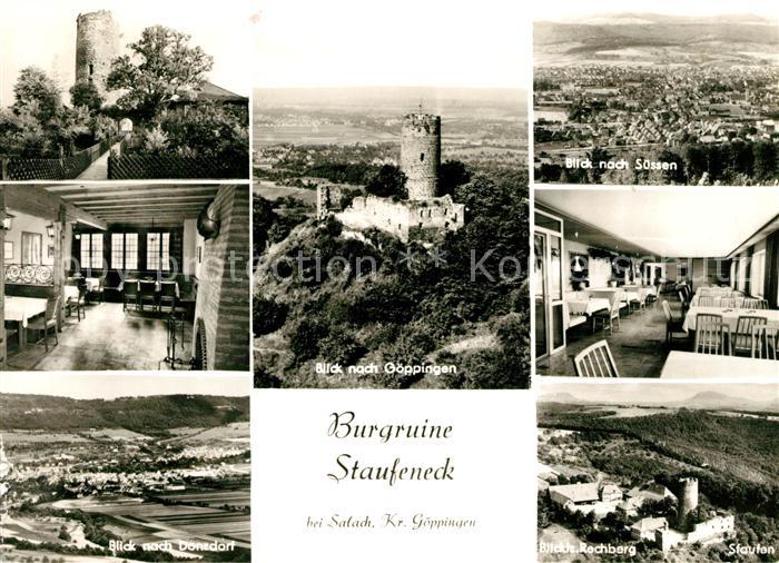 Suessen Burgruine Staufeneck Fliegeraufnahme Donsdorf Staufen Goeppingen