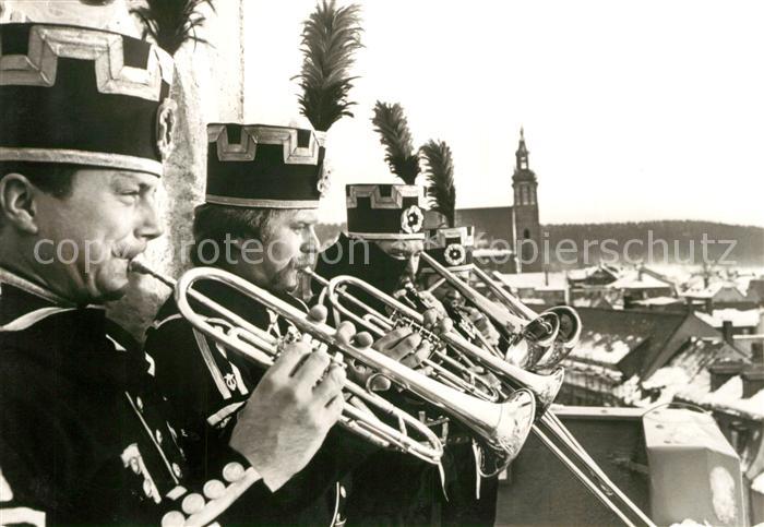Schneeberg Erzgebirge Turmblasen zur Weihnachtszeit