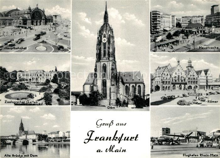 Frankfurt Main dom Roemer Hauptwache Flughafen Zoo Alte-Brueck