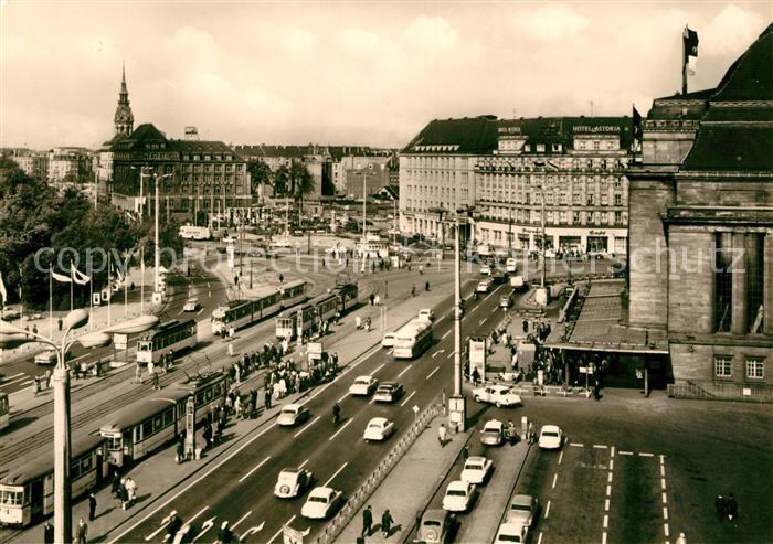 LEIPZIG Sachsen Hauptbahnhof mit Hotel Astoria Strassenbahn