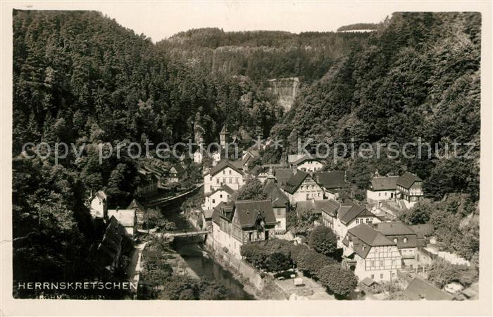Herrnskretschen Boehmen Panorama