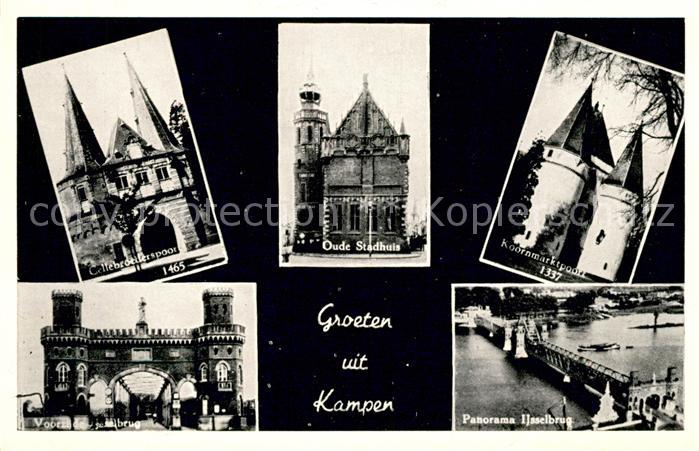 Kampen Niederlande Oude Stadhuis Panorama Ijsselbrug