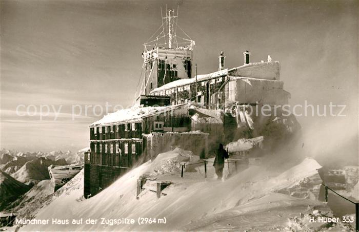 Zugspitze Muenchner Haus Winterlandschaft
