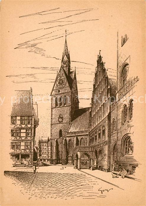 HANNOVER  CITY Baudenkmaeler Zeichnung Goy