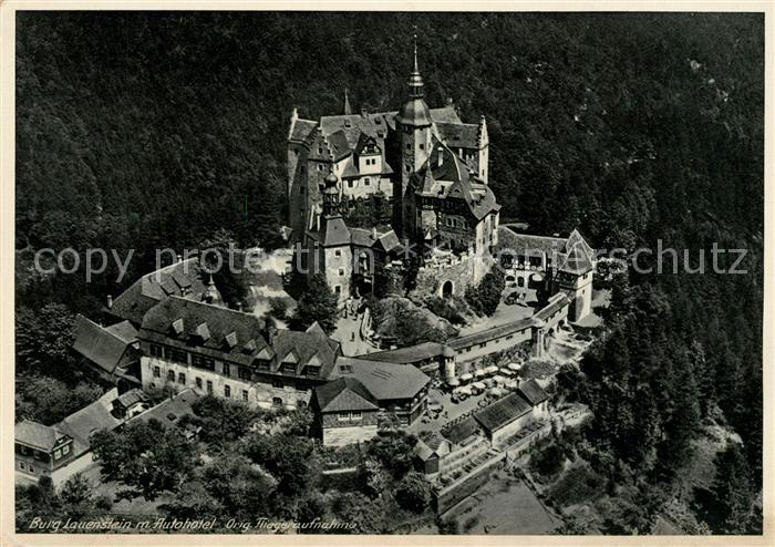 Burg Lauenstein Frankenwald Fliegeraufnahme Autohotel