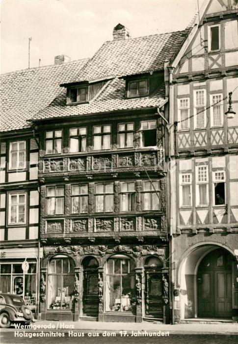 Wernigerode Harz Holzgeschnitztes Haus 17 Jahrhundert