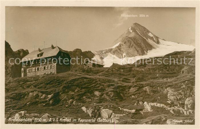 Krefelder Huette im Kaprunertal mit Kitzsteinhorn