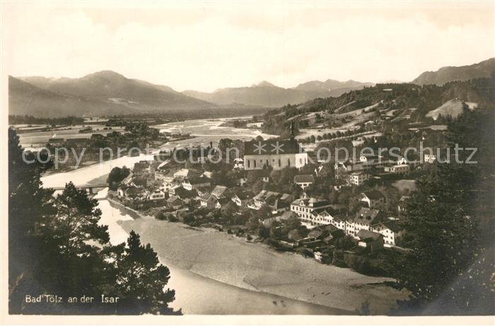 Bad Toelz Panorama an der Isar
