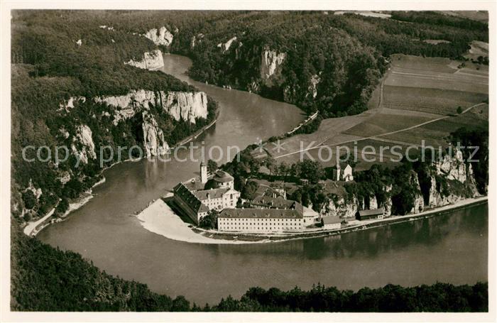 Weltenburg Kelheim Kloster Weltenburg und Donaudurchbruch Fliegeraufnahme