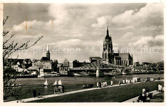 Frankfurt Main Mainpartie mit Dom