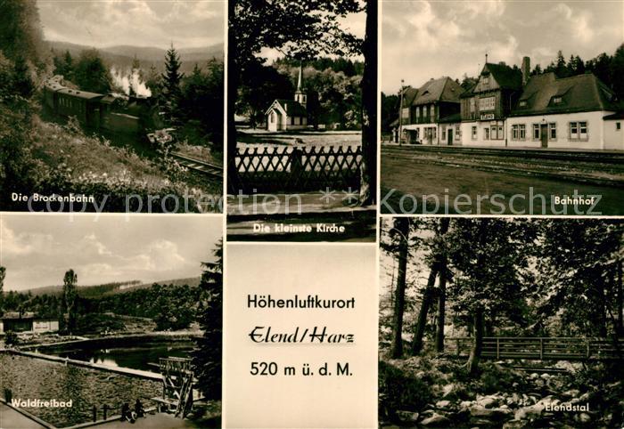 Elend Harz Brockenbahn Kleine Kirche Bahnhof Waldfreibad Elendstal