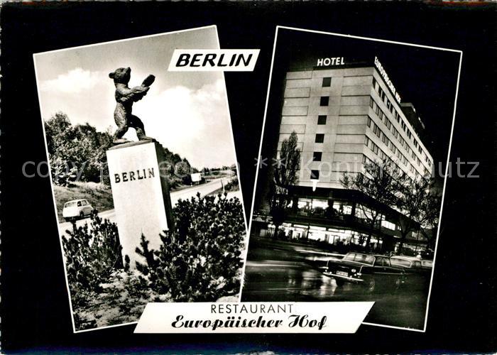 BERLIN  CITY Baer Statue Hotel Europaeischer Hof