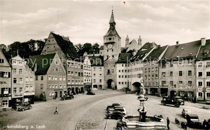 Landsberg Lech Hauptplatz Schmalzturm Marienbrunnen