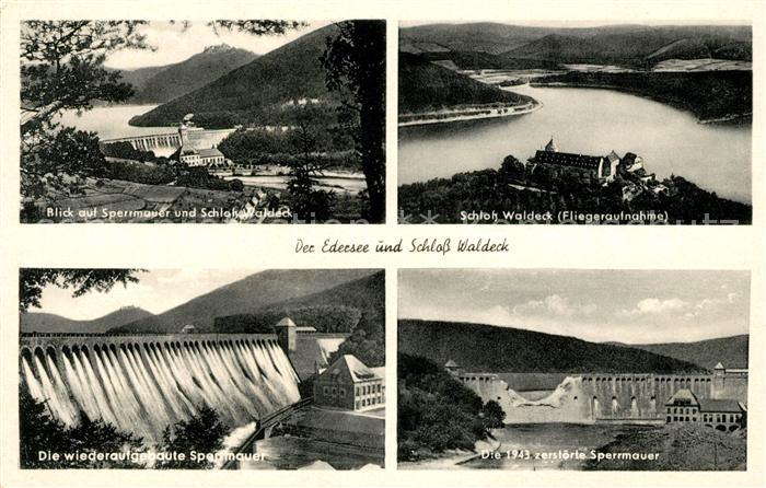 Waldeck Edersee Schloss Sperrmauer Fliegeraufnahme