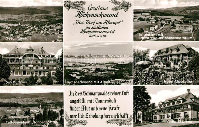 Hoechenschwand Schwarzwald BW Sonnenhof Kurhaus Schwarzwald Hoehensanatorium Kur