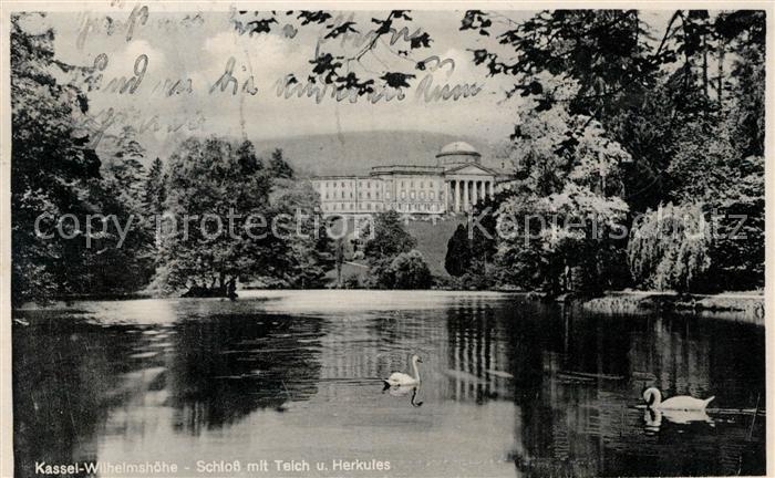 Wilhelmshoehe Kassel Schloss Teich Herkules NZ3