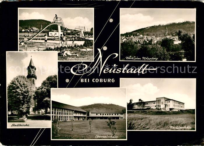 Neustadt Coburg Schwimmbad Stadtkirche Oberrealschule Berufsschule