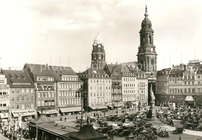 DRESDEN Elbe Altmarkt Siegerdenkmal Kreuzkirche
