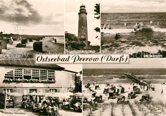 Prerow Ostseebad Leuchtturm Milchbar Duenenhaus Badestrand