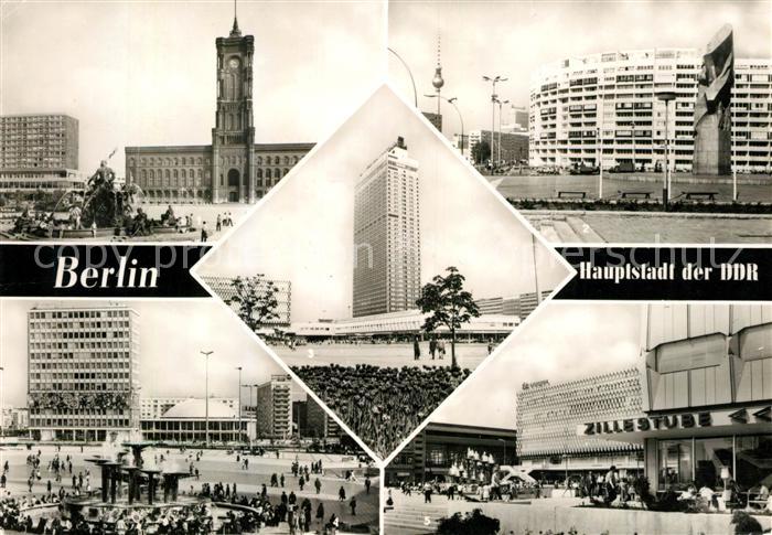 BERLIN CITY Rathaus Neptunbrunnen Leninplatz Interhotel Stadt Berlin Zillestube
