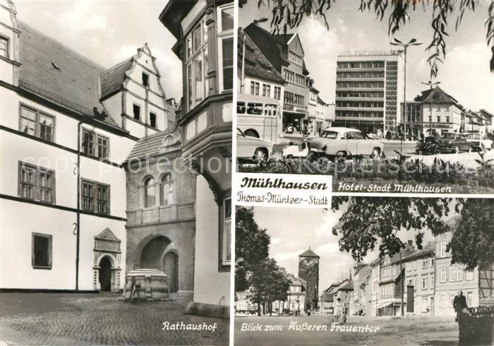 Muehlhausen Thueringen Rathaushof Hotel Stadt Muehlhausen aeusseres Frauentor