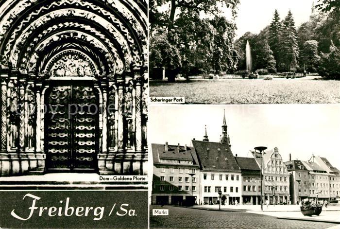Freiberg Sachsen Dom Goldene Pforte Markt