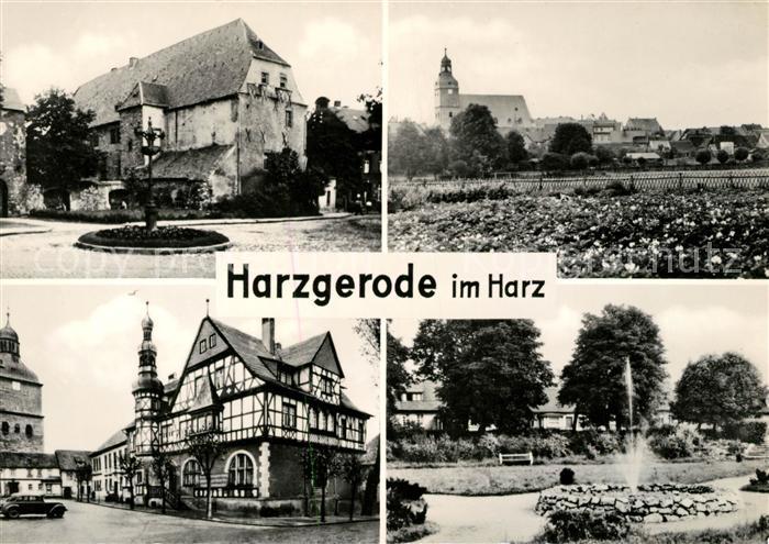 Harzgerode Panorama Kurpark Rathaus