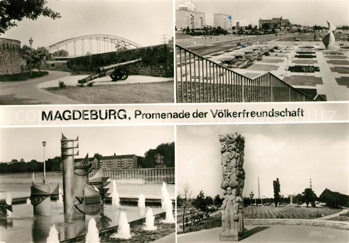 Magdeburg Wallanlage Historisches Geschuetz Strombruecke Fischbrunnen