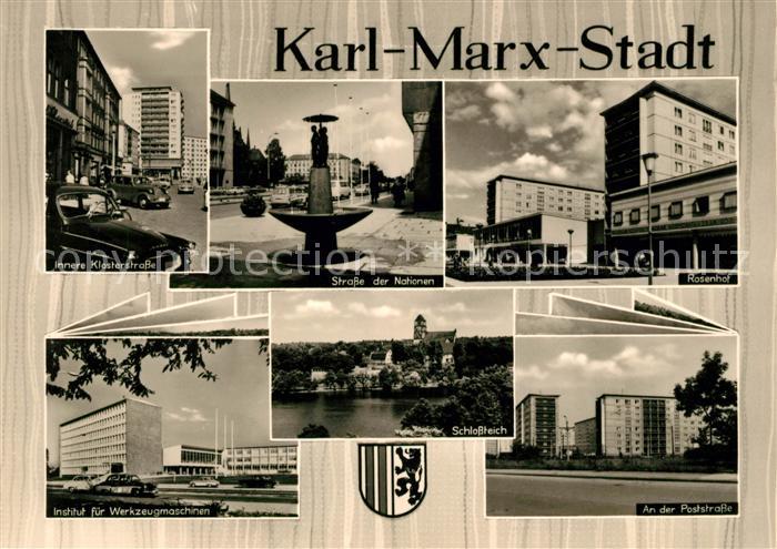 Karl-Marx-Stadt Innere Klosterstrasse Rosenhof Poststrasse Schlossteich