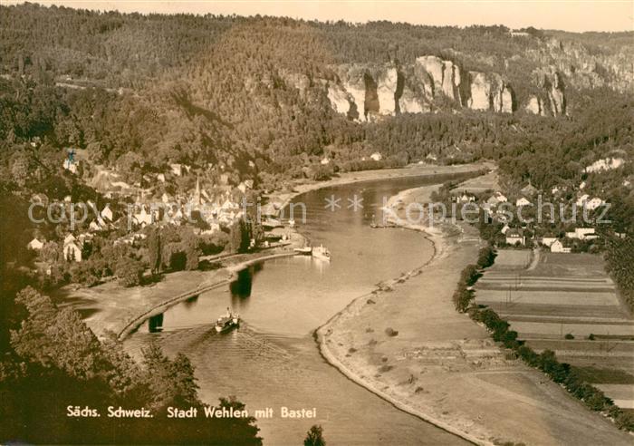 Wehlen Sachsen Fliegeraufnahme Bastei