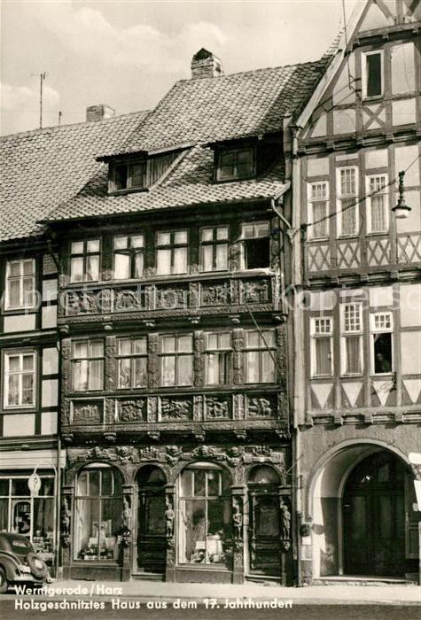 Wernigerode Harz Holzgeschnitzes Haus 17 Jahrhundert