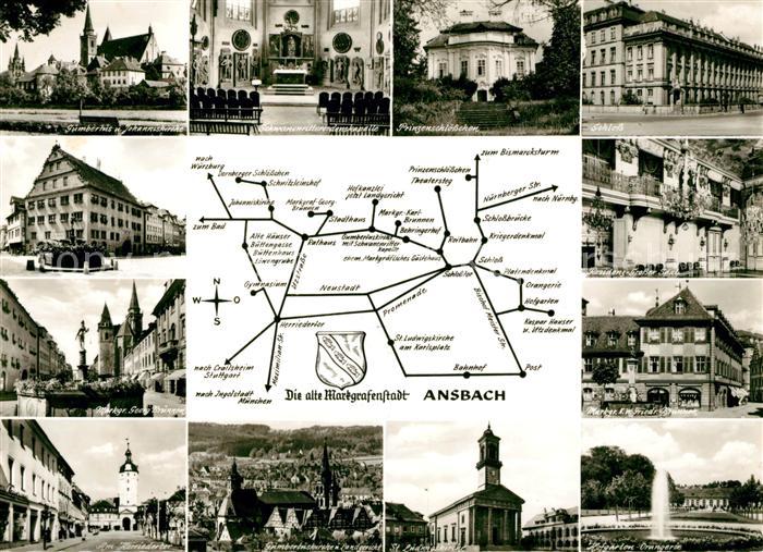 Ansbach Mittelfranken Schloss Prinzenschloesschen Georgbrunnen Herrieder Tor Lan