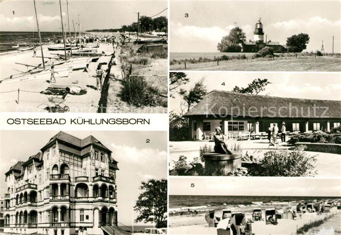 Kuehlungsborn Ostseebad Strand Bootsanlegestelle FDGB Erholungsheim Leuchtturm