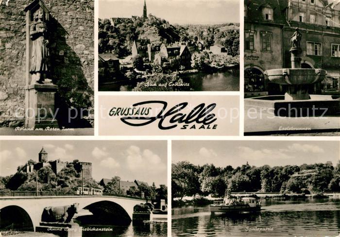 Halle Saale Roland Roter Turm Eselsbrunnen Ruine Burg Giebichenstein