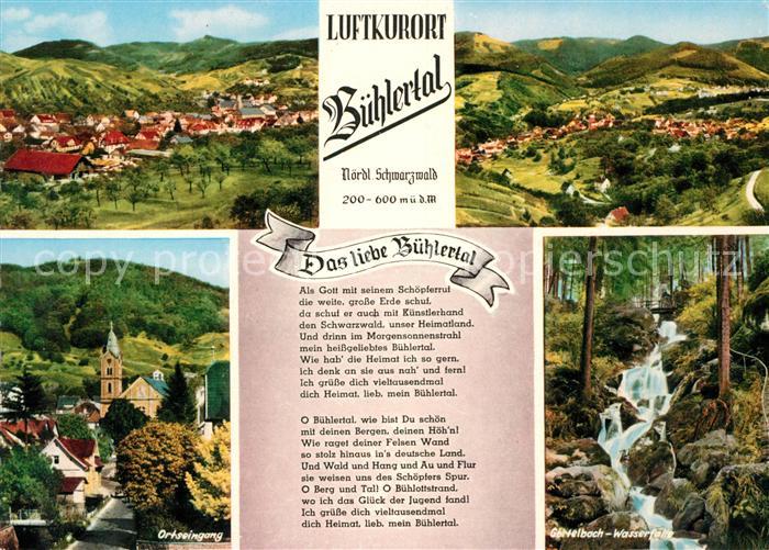 Buehlertal Panorama Ortseingang Goertelbach Wasserfall